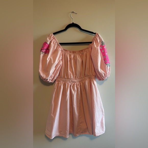 Fantastic Fawn Pink Cowboy Patch Dress Women’s Size Large - Picture 5 of 9